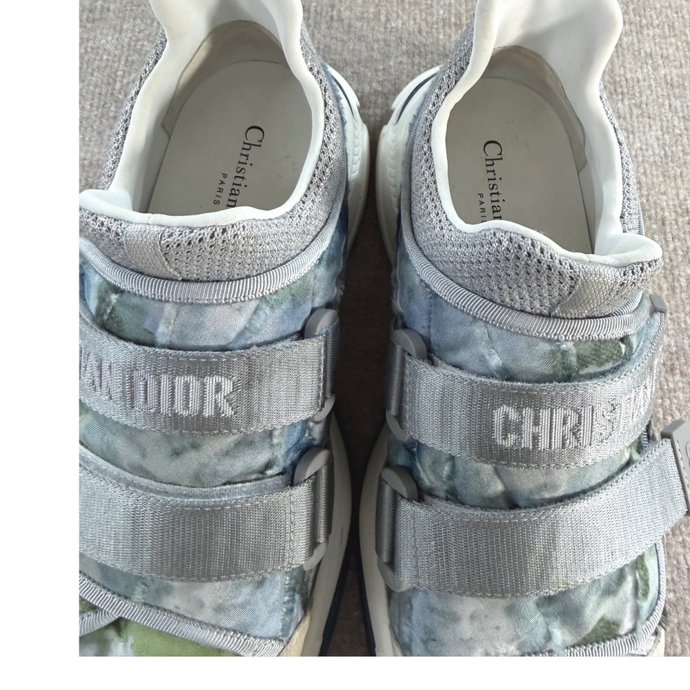 Christian Dior D-Connect Tie Dye Quilted Sneakers Grey Blue Women 11/Mens 8.5 - Picture 6 of 11